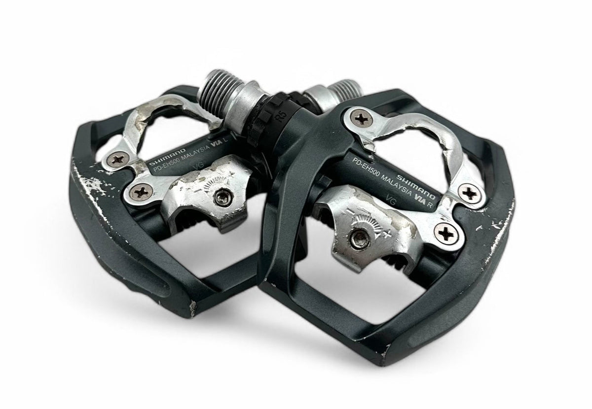 shimano pd eh500 pedals Shimano PD-EH500 Hybrid Pedal – Platform &amp; SPD Clipless Pedal in One –  Bici No.1