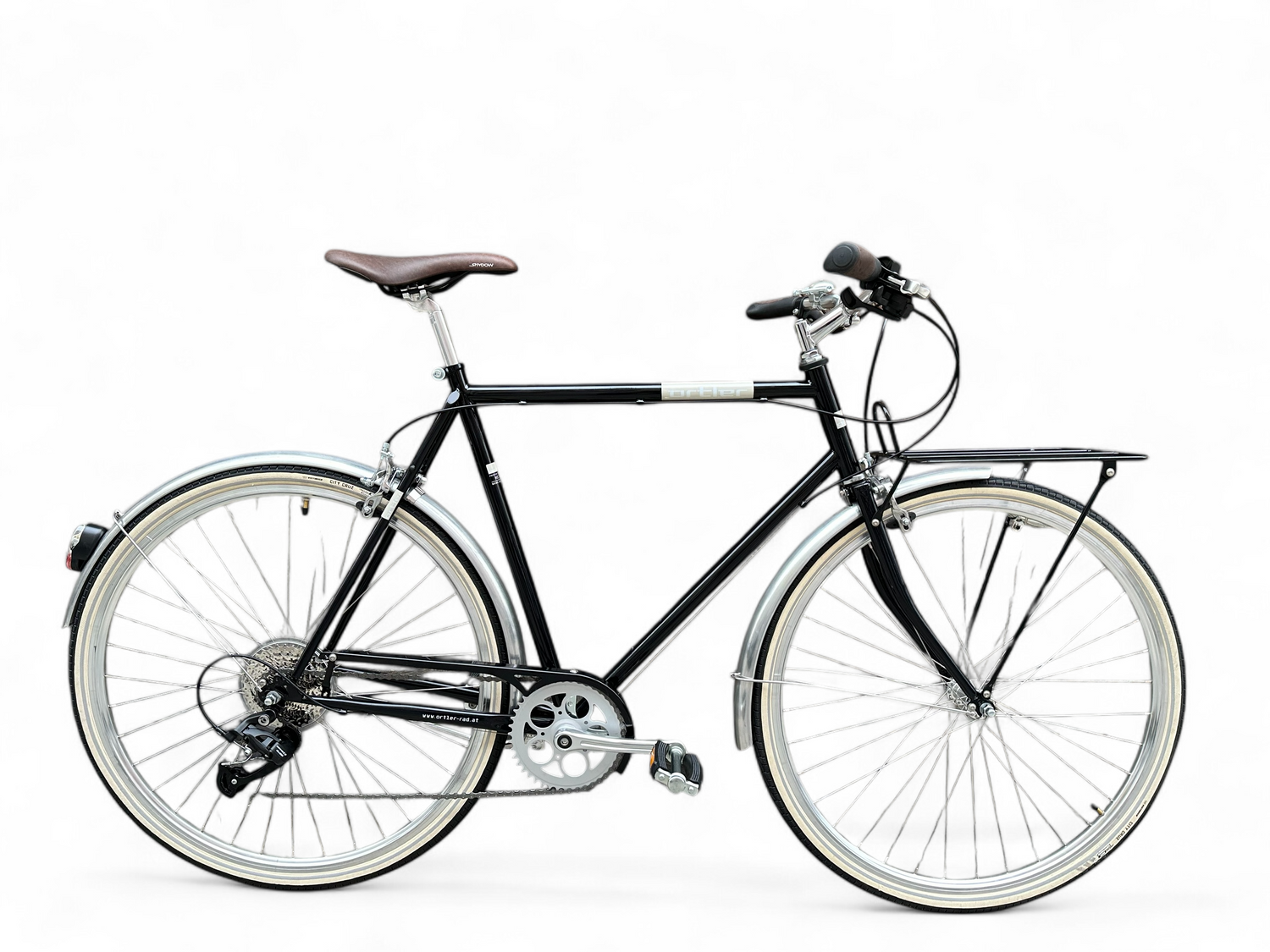 herre citybike Neues Herren City-Bike – 9-Gang Schaltung, LED-Licht, Gepäckträger, Weißwandreifen mit Reflex – Perfekt für Stadt & Touren – Bici No.1