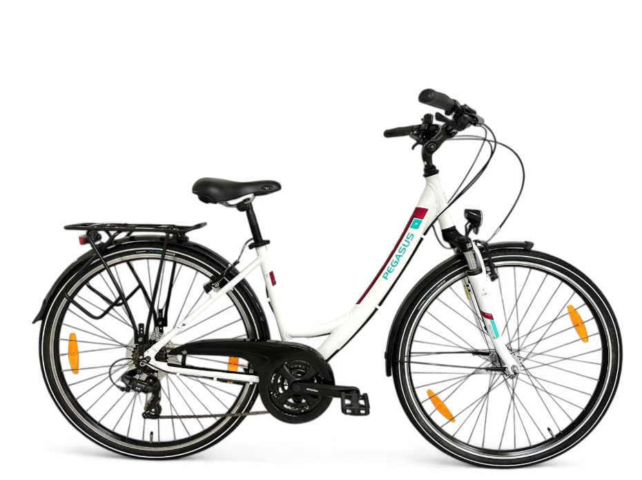pegasus fahrrad city bike City-Bike, Shimano Tourney, Nabendynamo, LED-Beleuchtung, 45 cm – Bici No.1 Lens_Iridium Lens Frame:Retro Gummihandschuhe zur Folienmontage |